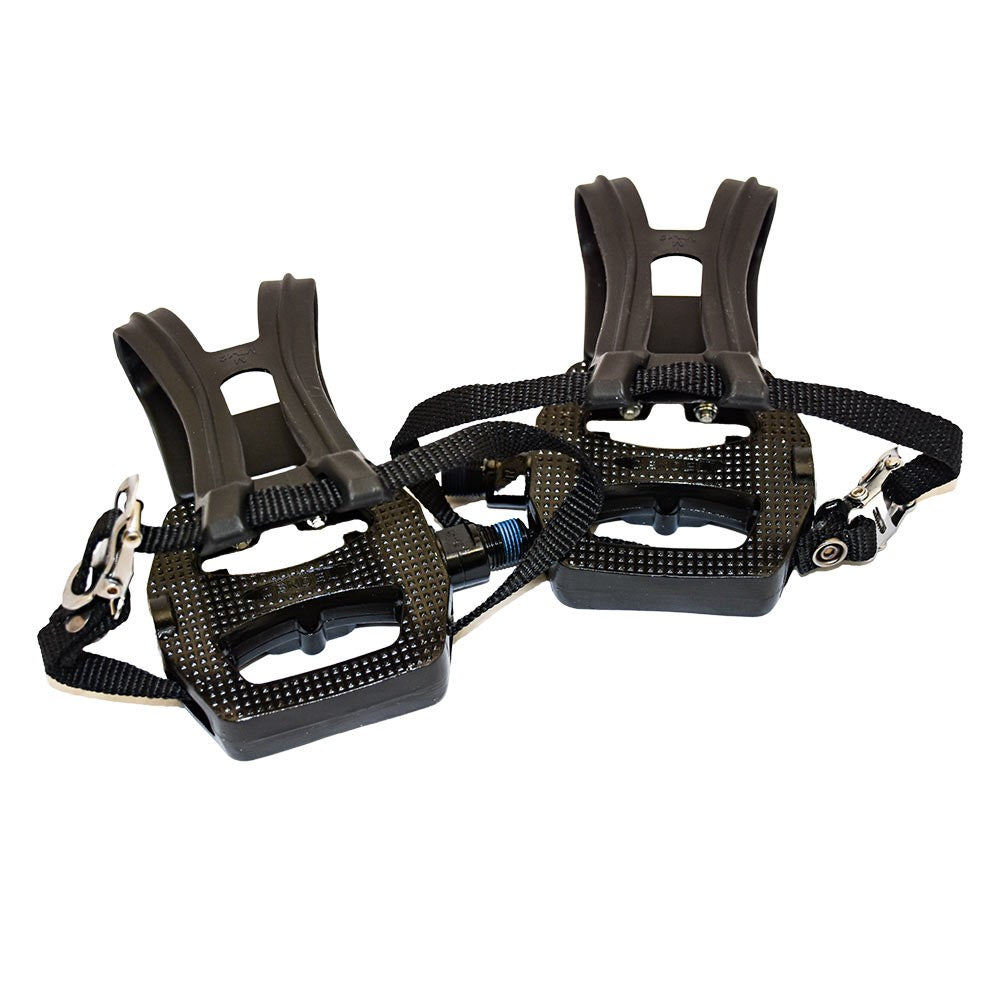Clipless adapter pedal with toe clips on sale