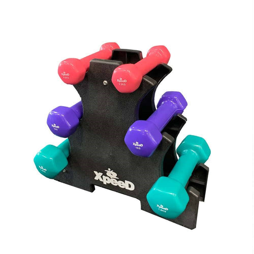 Load image into Gallery viewer, Xpeed 6 Piece PVC Dumbbell Set with Rack
